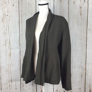 Eileen Fisher Linen Blend Open Front Cardigan